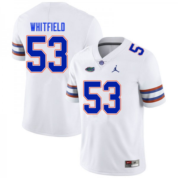 Men #53 Chase Whitfield Florida Gators College Football Jerseys White